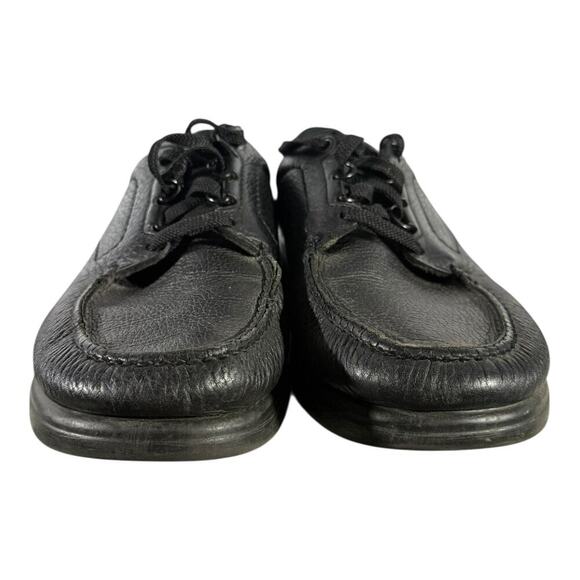 SAS Bout Time Shoes Men’s Size 8.5 M Black Leather Moc Toe Lace Up Comfort - Picture 2 of 8